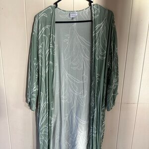 Simply Sisters Green Kimono with White Pattern